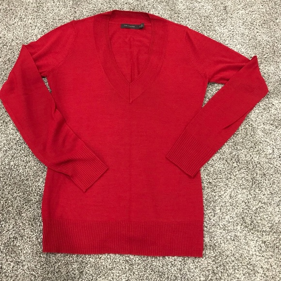 The Limited Red v-neck Sweater - Picture 1 of 2
